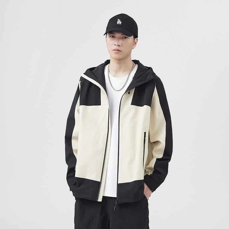 Mountain Outdoor Waterproof Quick-Drying Contrasting Jacket Men'S Loose Casual Men'S Splicing Design Jacket Top