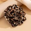 Stylish Leopard Pattern Floral Duckbill Clip Brooch Fabric Flower Lapel Pin Handmade Clothing Accessory for Trendy Women