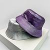 Fisherman Bucket Reflective Visibility High Color Multi Leather PU Faux Women  Men For Neutral Gender Fresh Caps Hats Double Sided Sunshade