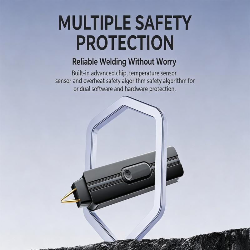 Portable Battery Welding Tool for Phone Repair and Pack Joining, Type-C Rechargeable Handheld Repair Device with Output Control and Copper Probes