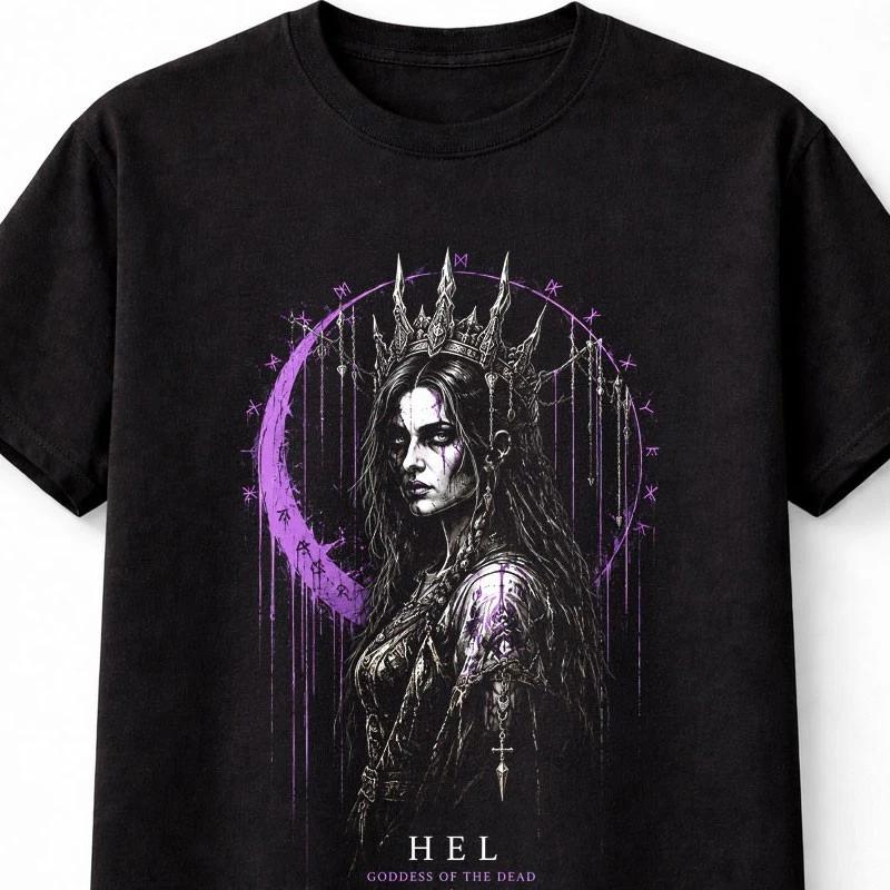 Hel Norse Goddess Viking Mythology Moon Rune Unisex TShirt S