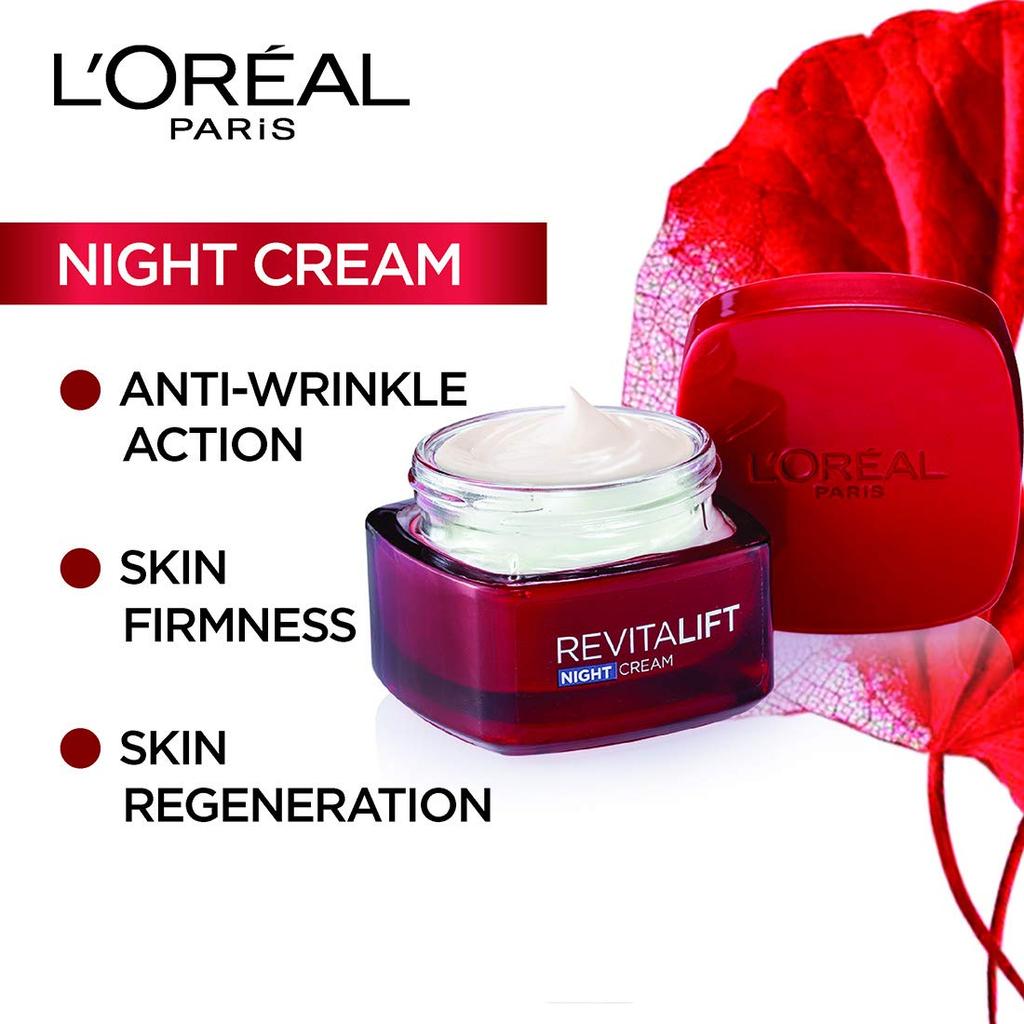 L'Oréal Paris Revitalift Night Cream | Hydrating and Boosting | With Dermalift technology + Pro-Retinol A | 50ml