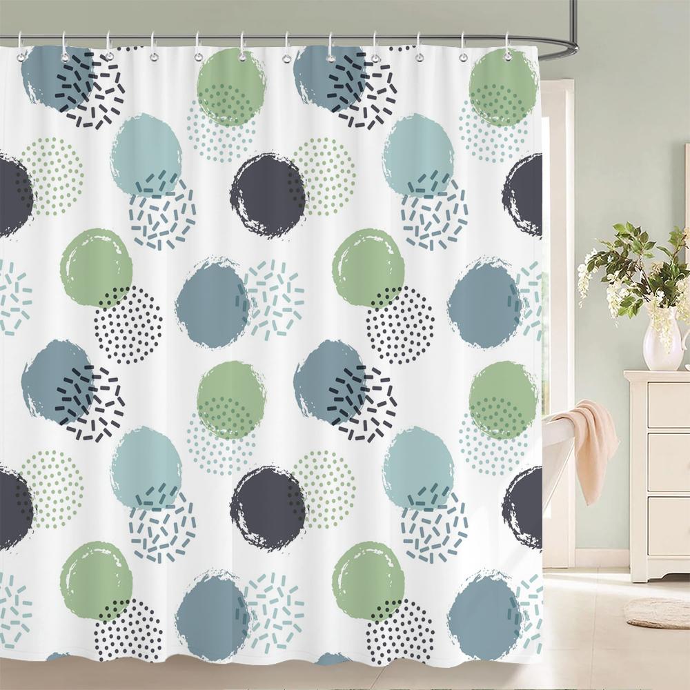 Stripe Shape Shower Curtains For Bathroom Simple Black White Multi-Color Wave Stripe Grid Pattern Waterproof Bathroom Curtains