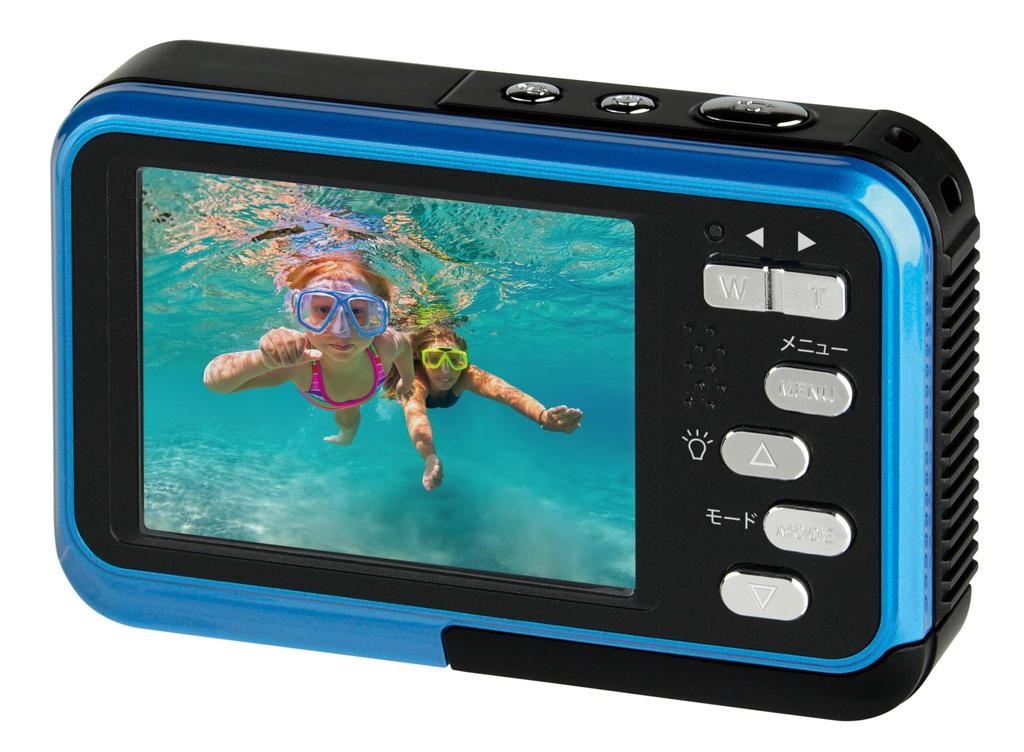 Kenko ST Vodotěsný kompaktní fotoaparát s prachotěsností a vodotěsností IP58 Široký přední objektiv a video Modrý KC-WP06 (Sada 2) Výkon, Úhel 25,5 mm, Monitor,