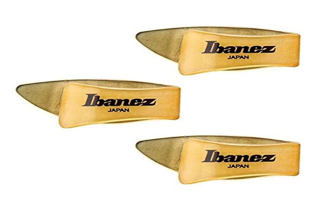 Ibanez Thumb pick made of material similar to nails ULTEM series MEDIUM size pack PUL22M Amber color 1.0mm 3-piece