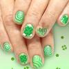 St. Patrick's Day Clover Green Detachable Nails - 24 Short Square Pieces
