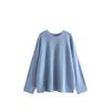 Suéter de punto de cuello redondo de manga larga holgado vintage de otoño e invierno de color liso