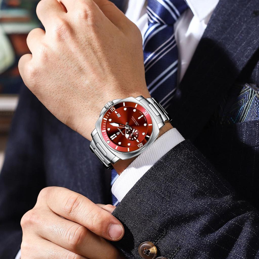 POEDAGAR Fashion Luxury Watch For Men Waterproof Luminous Date Men's Watches Stainless Steel Business Quartz Male Wristwatch