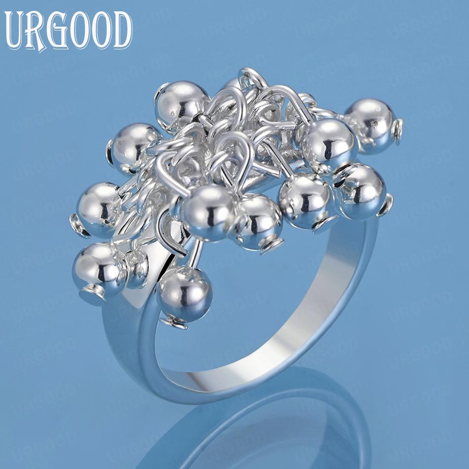 925 Sterling Silver Fashion Wedding Jewelry Romantic Bead Ring