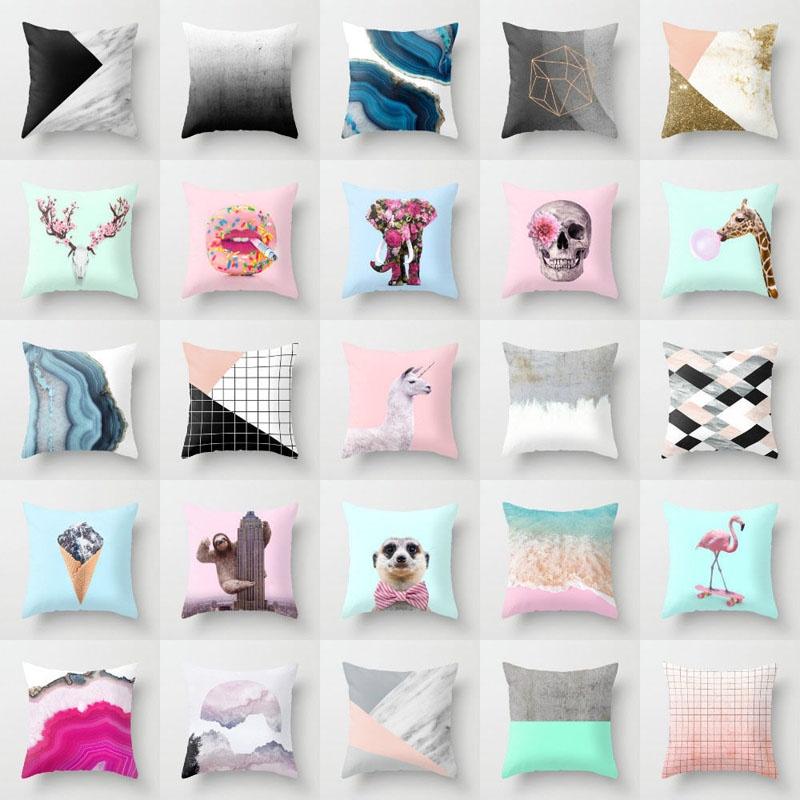 High-quality Polyester Cartoon Animal Pillow Case Cover For Sofa And Home Decor