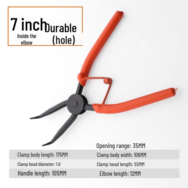 

Клещи для стопорных колец Green Forest 7 : Внутренний/внешний изгиб, стопорное/запорное кольцо, желтая ручка 7-inch Internal Bend жёлтый