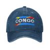 Men Women Republic Of Congo Congolese Flag Printed Hat Fashion Distressed Denim Washed Baseball Cap Adjustable