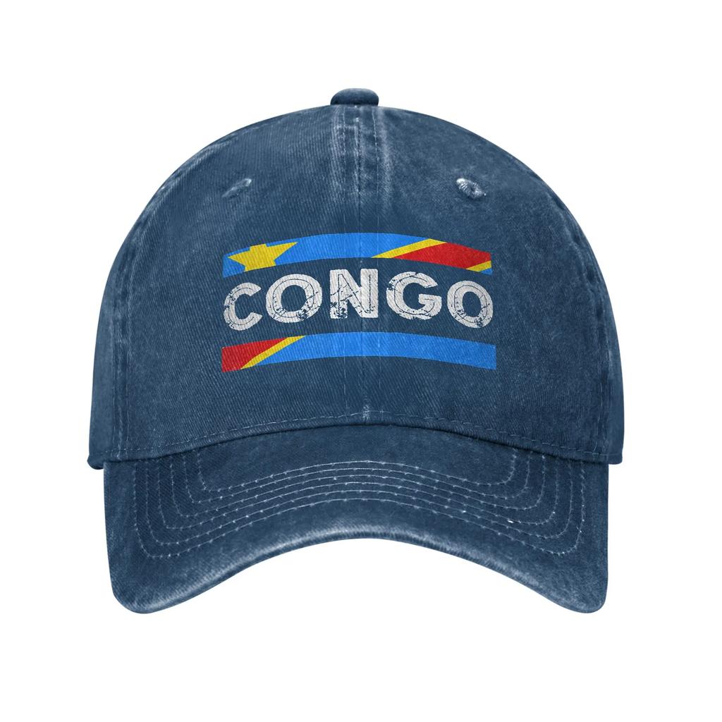 Men Women Republic Of Congo Congolese Flag Printed Hat Fashion Distressed Denim Washed Baseball Cap Adjustable