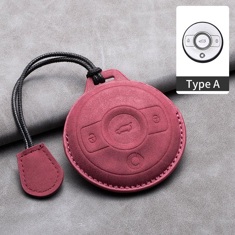 Sheepskin Car Key Case Cover For Mercedes Benz Smart Fortwo 1 BRABUS 1 Benz SMART 2022 2023 Protector Holder Shell Accessories
