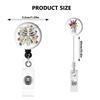 Skull Flower Id Tag Badge Holder With Retractable Badge Reel Cards Storage Organizer For Nurses Employee Pass Work Card Holder