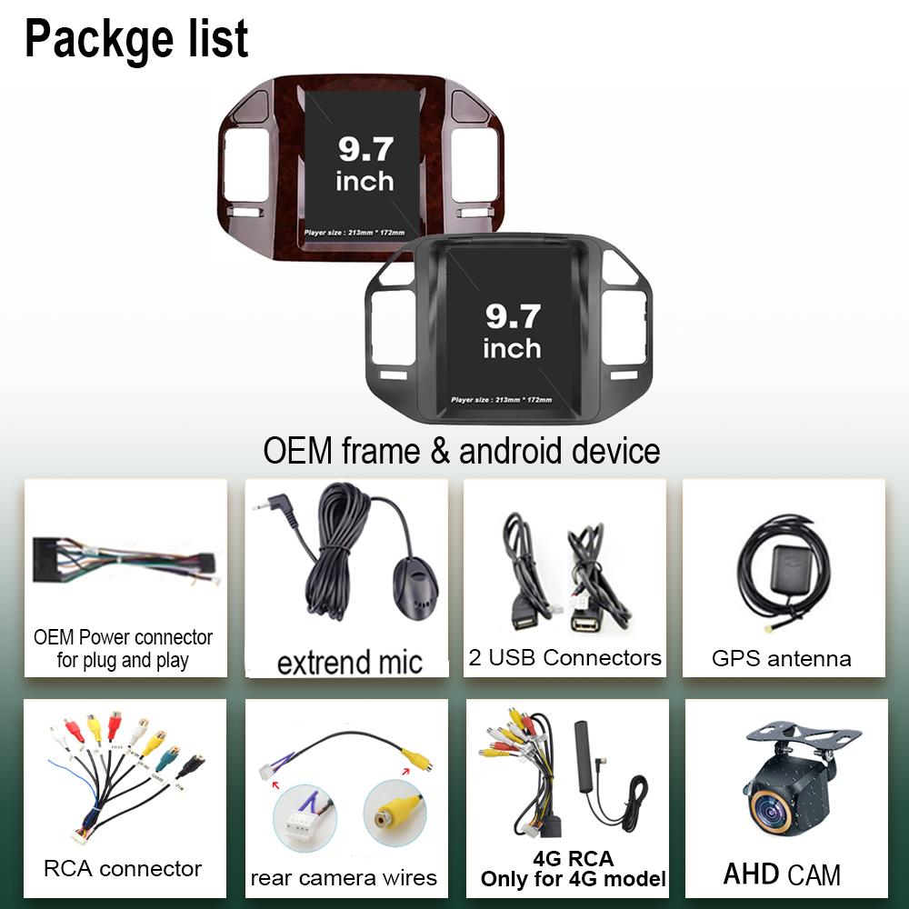 9.7 inch Android 14 For Mitsubishi Pajero 3 V60 V68 V73 1999 - 2011 Car Radio Multimedia Video Player GPS Navigation Carplay