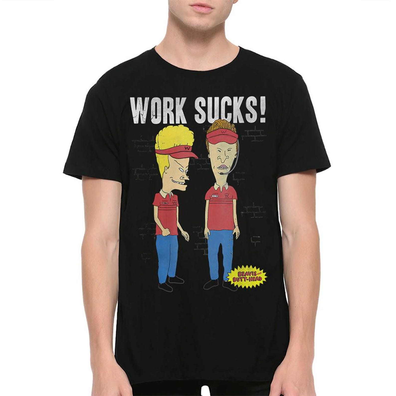 Beavis and Butt-Head Work Sucks T-Shirt, Men s and Women s Sizes (BEA-566333) XL
