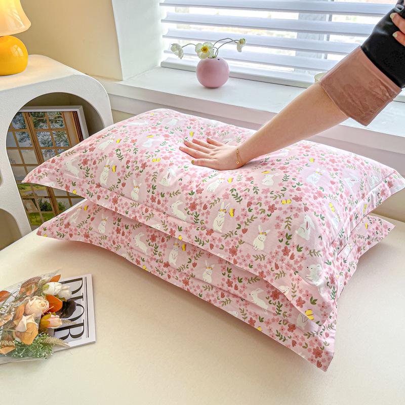 Children's Floral Pillowcase Set - Cotton with Memory Foam Core Cover (30x50cm & 40x60cm)