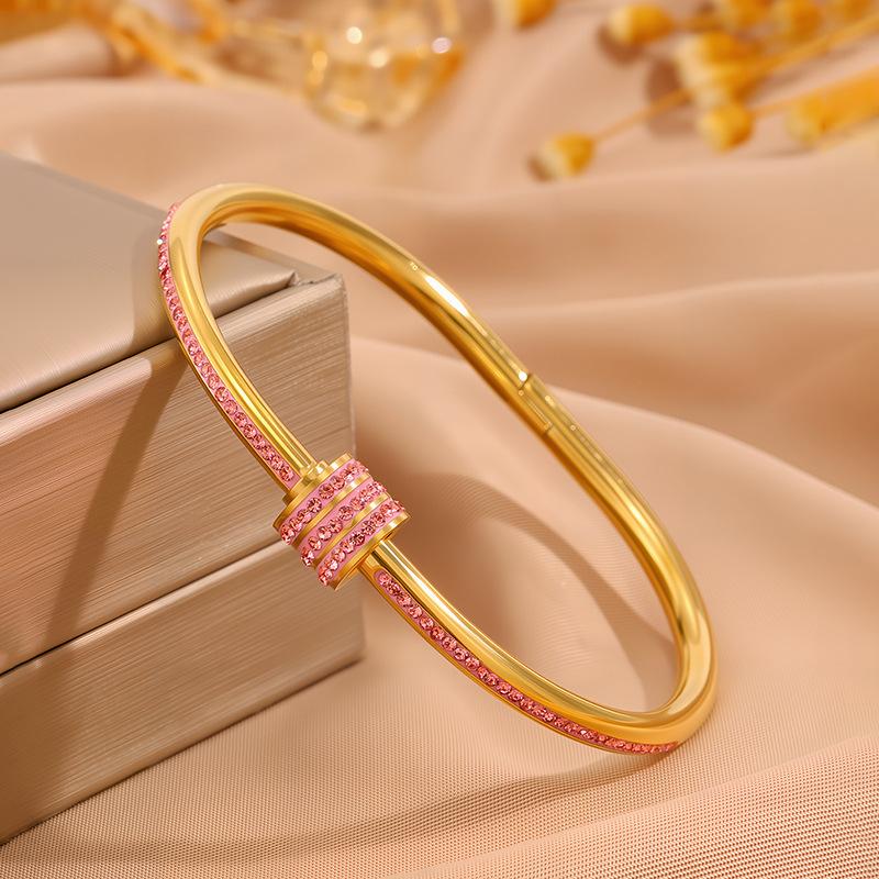 5/1 stuks Sprankelende Zirkonia Ingelegde Roestvrij Staal Armband Set voor Vrouwen Stapelbare Armbanden Mode Niet Verkleurende Sieraden Cadeau