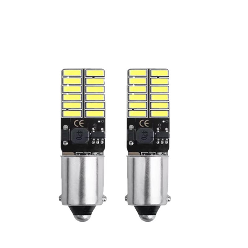 2/10pcs BA9S Car LED CANBUS Bulbs Error Free 24LED For Car Side Wedge Light Interior Signal Lamp 12v Universal White