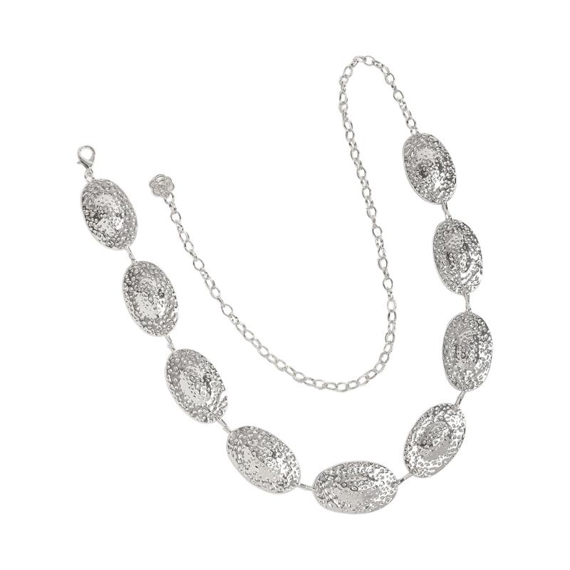 Geometric Sea Shell Design Waist Chain Adjustable Length Chain Belt For Women Teens Dress Pants Fashion Accessories