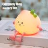 Portable USB Charging Night Light Cute Peach Light, Tap Control Squishy Bedside Lamp with Phone Holder, 2 Styles Warm Practical Desk Organizer Gadget