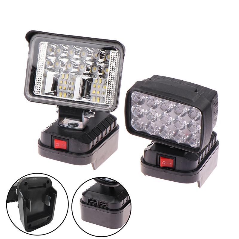 1 Piece Dual Usb Power Bank For Makita Lithium Battery Emergency Lights 2-7Inch Large Lens Car Led Work Lamp Light Torch