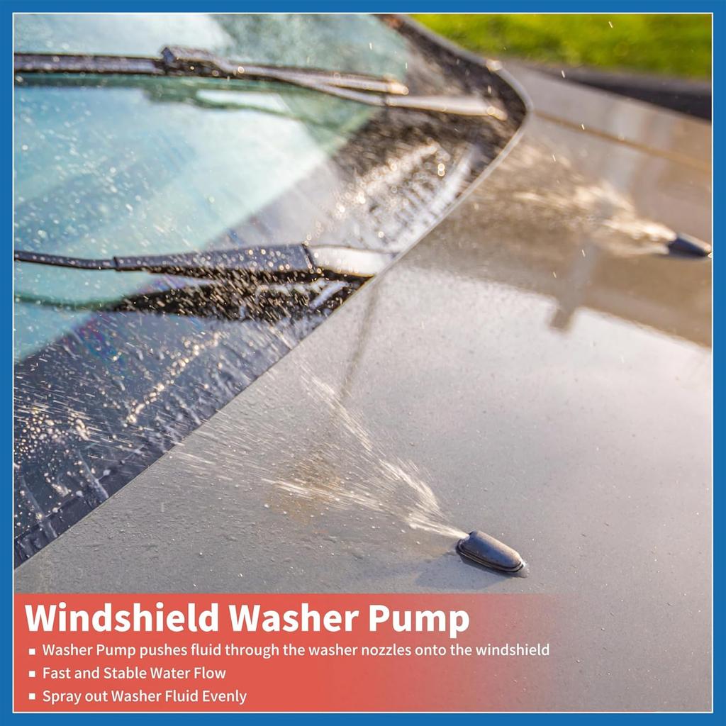 Windshield Washer Pump W/Grommet Windshield Washer Fluid Pump Fit for Honda Civic CR-V for Subaru GL-10 Loyale No.86611AC010 - Pack of 1 Item