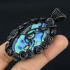 Abalone Shell Handmade Copper Wire Wrapped Pendant Jewelry 2.8" i7e14