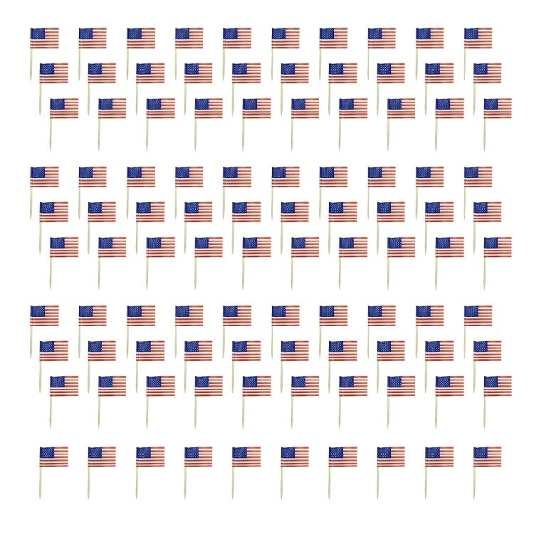 100Pcs National Flag Toothpick Cakes Picks Cupcake Top Decoration For Sweets Desserts Display And Festival Celebration