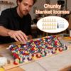 Wooden Loom Frame Adjustable Size Hand Knitting Kit Beginner-Friendly Yarn Craft for DIY Throw Blankets Chunky Knit Blanket Kit