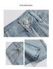 Women's High-Waist Blue Lyocell Denim Skirt, Summer 2026, Mid-Length A-Line with Front Slit