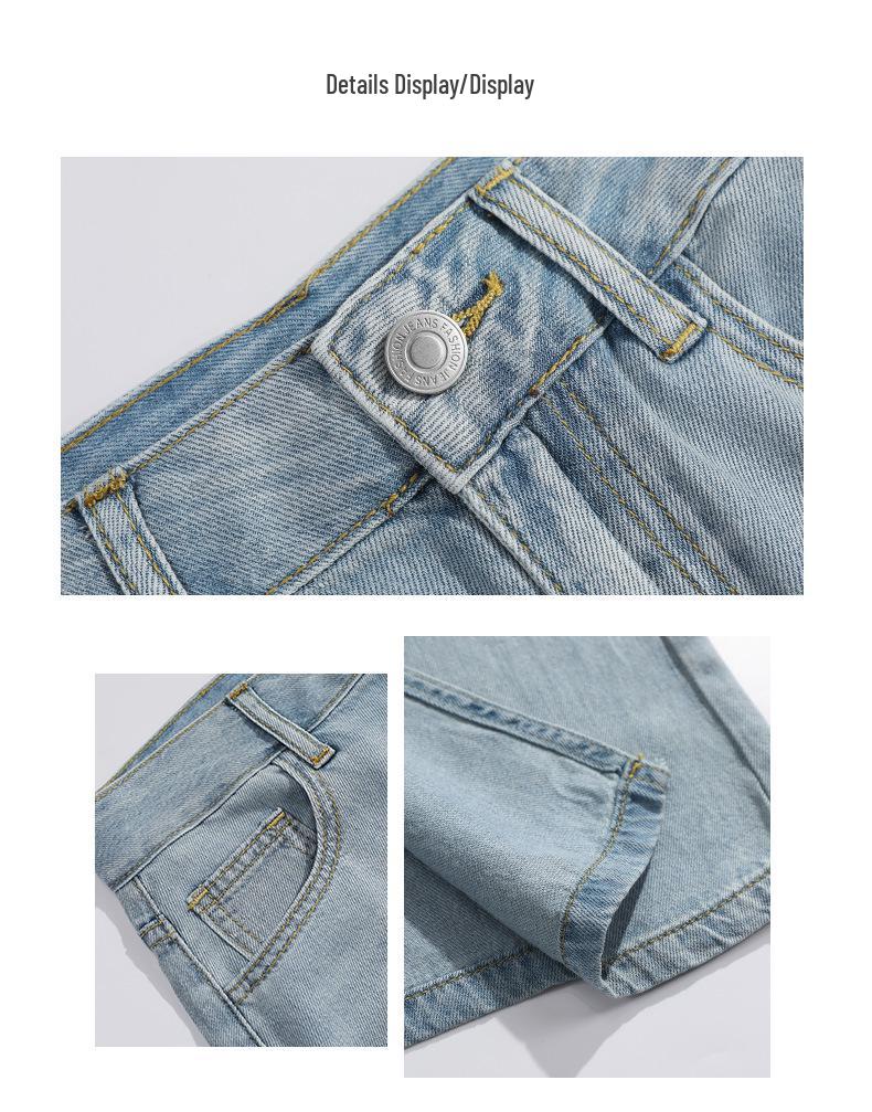 Women's High-Waist Blue Lyocell Denim Skirt, Summer 2026, Mid-Length A-Line with Front Slit