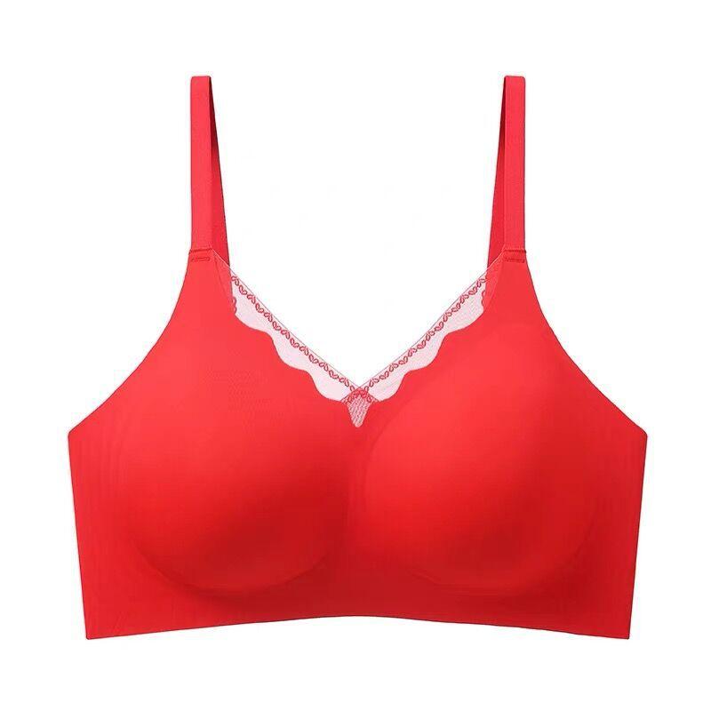 Summer Ice Skin Seamless Latex Breathable Hole Underwear Women Comfortable Seamless Soft Support% Latex Jelly Bra Women