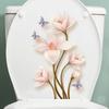 1PC Chinese Style Simple And Elegant Flower Butterfly Stickers For Bathroom,Bathroom, Waterproof  ToiletLid, Toilet Sticker