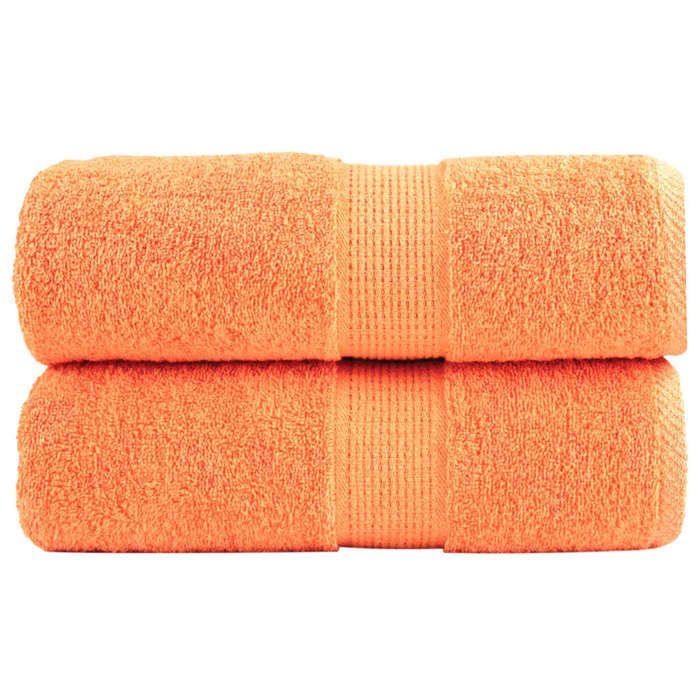 VidaXL Premium Washcloths SOLUND 2 Pieces Orange 30 X 30 Cm 600 G/m² 137371