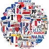 50 City French Graffiti Stickers Guitar Laptop Suitcase DIY Waterproof Stickers