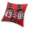Hughes Brothers Square Pillowcase Polyester Linen Velvet Printed Zip Decor Throw Pillow Case Room Cushion Cover