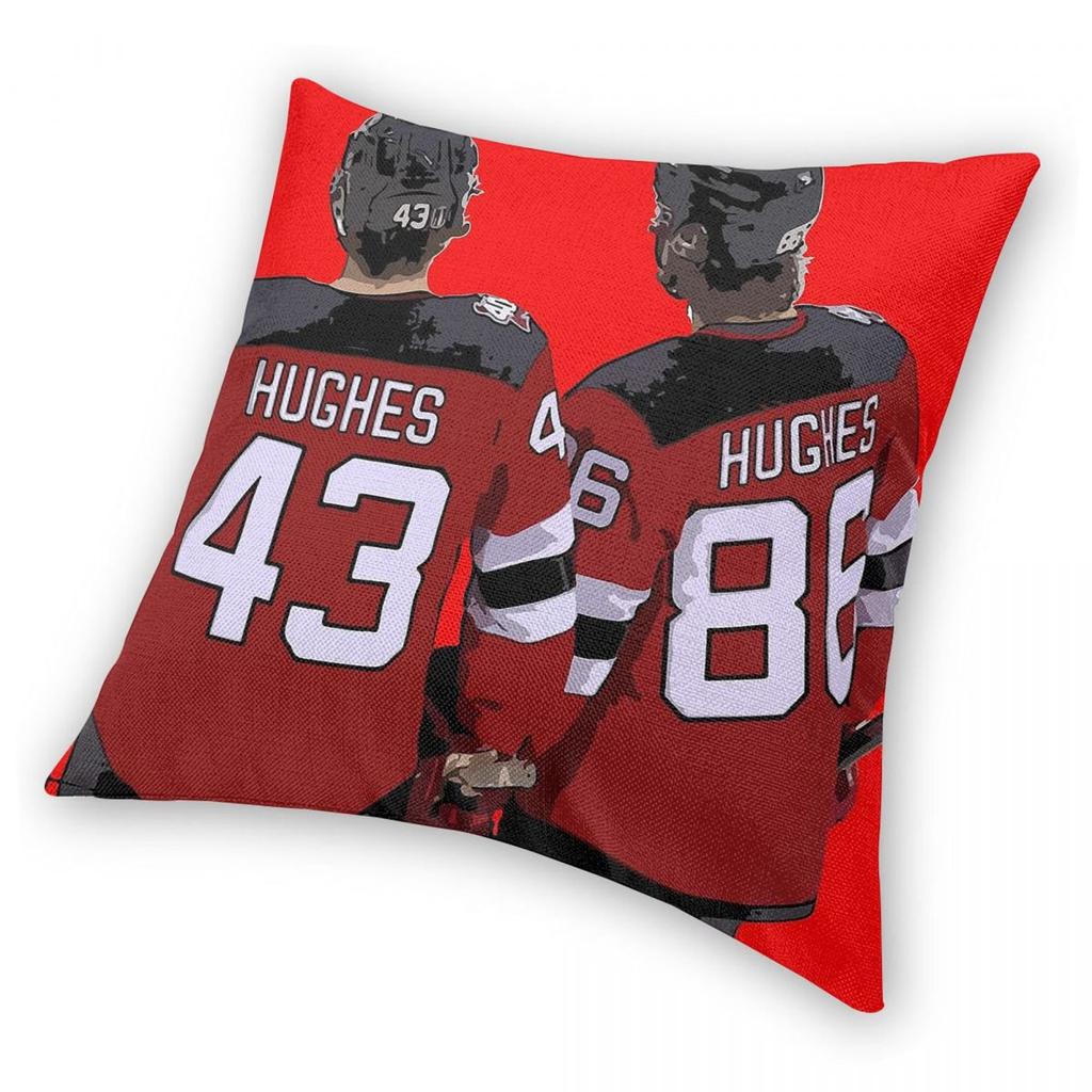 Hughes Brothers Square Pillowcase Polyester Linen Velvet Printed Zip Decor Throw Pillow Case Room Cushion Cover