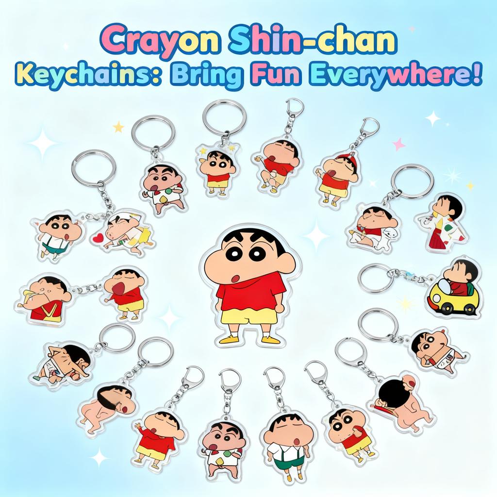 Crayon Shin-chan Acrylic Double Sided Keychain Shinnosuke Nohara Misae Nohara Cartoon Charm Anime Peripherals Cute Cartoon
