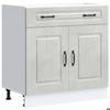 VidaXL Armoire de cuisine Kalmar gris béton bois d'ingénierie, meuble bas d'évier, meuble bas de cuisine avec tiroir, meuble 853501