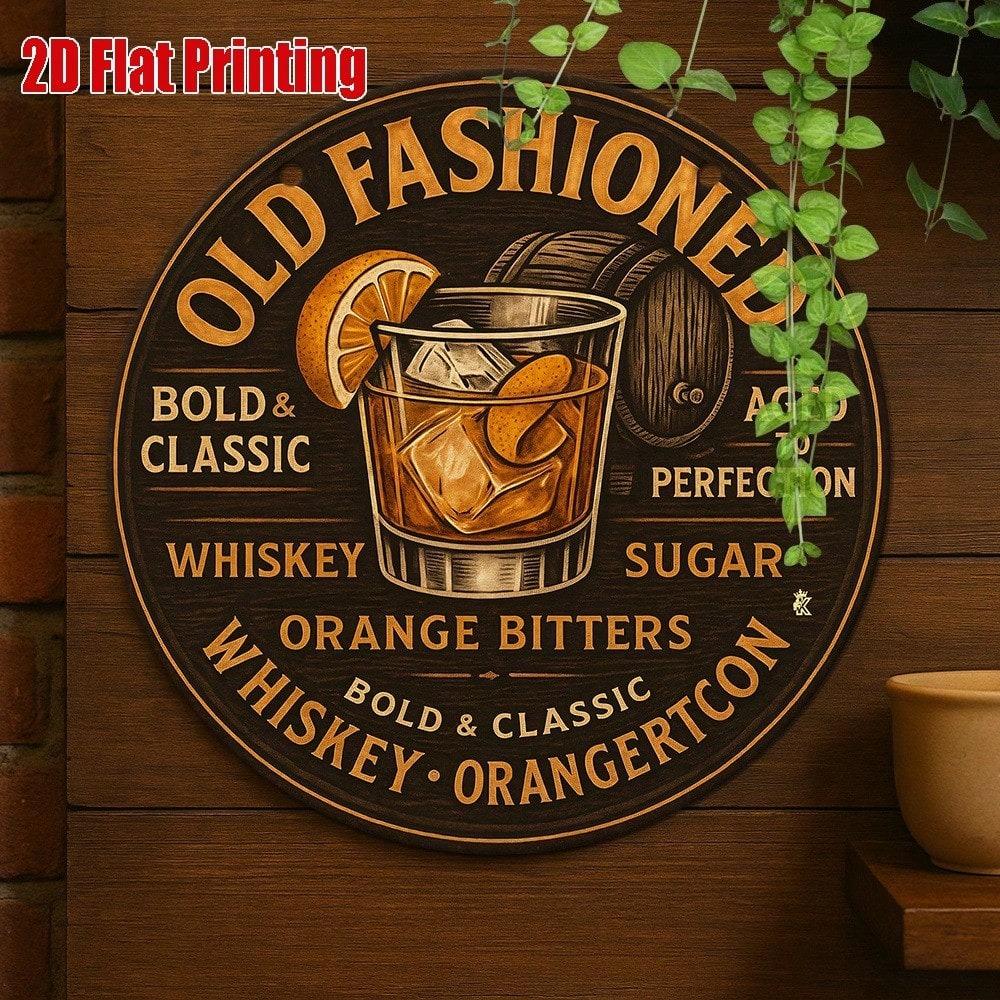 Vintage Whiskey Bar Tin Sign 8x8 Inch Retro Bourbon Cocktail Metal Poster