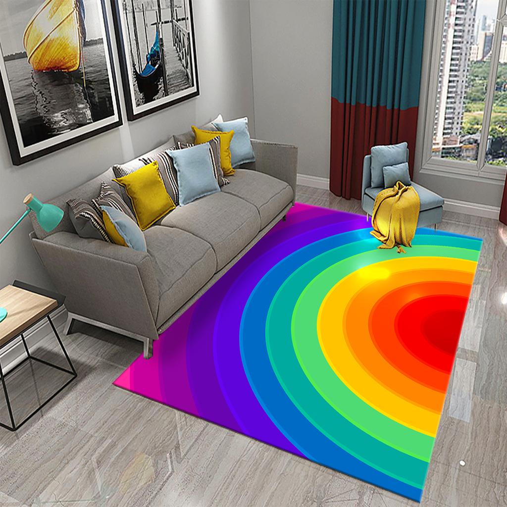 Bedroom Living Room Bathroom Rug Non-slip Home Decoration Cartoon Rainbow Flower Rug Game Room Children's Room Rug