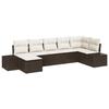 VidaXL Ensemble de canapé de jardin de 7 pièces avec coussins en poly rotin marron 3347148