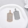 European and American Hip-hop Men's Alloy Square Hang Tag Ins Wind Full Diamond Shield Pendant Versatile Sweater Chain