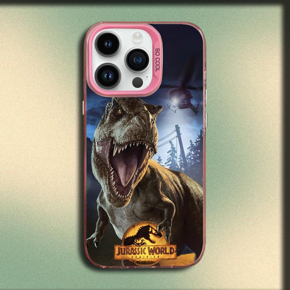 

J-Jurassic Park Dinosaur World Phone Case For iPhone 16,15,14,13,12,11,Mini,Pro,SE,MAX Pink Matte Silicone Cover iPhone11