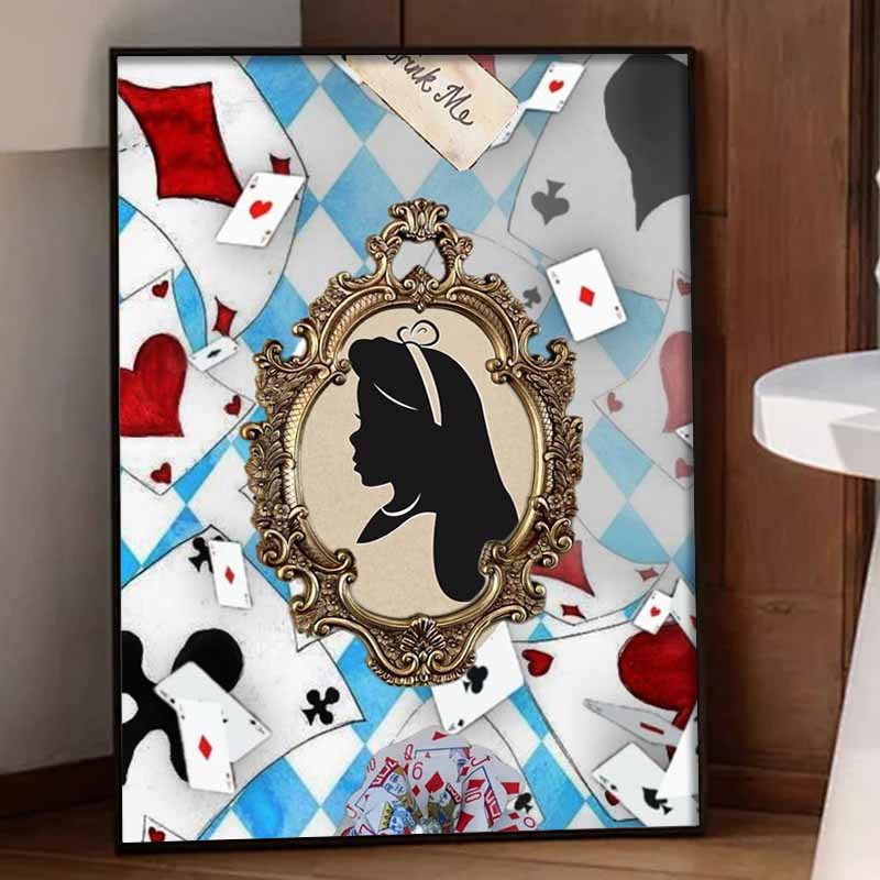 Disney Diamond Painting Kit Alice Silhouette Hand Embroidery 5D DIY Diamond Art Home Decor Creative Handicrafts Gift For Wall Art Decor