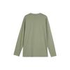 Skechers Solid Color Casual Round Neck Long Sleeve T-Shirt Men Tops Rock-Green L323M115-01DR