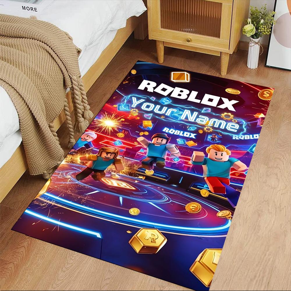 Roblox Customize Text Floor Rug Office Rug Design for Foyer Hallway Decorate Room Playrooms Antislip Carpet Anime Office Decor
