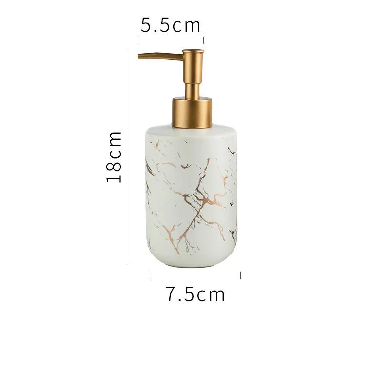 Ceramic Marble Pattern Liquid Soap Bottles Bathroom Shampoo Shower Gel Hand Wash Bottle Hotel Room Disinfection Press Bottle